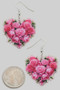 Rose Bouquet Heart Drop Earrings