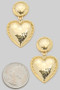 Hammered Heart Drop Earrings