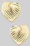 Textured Wave Heart Earrings