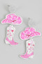 Acrylic Cowboy Hat And Boot Earrings