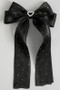 Satin Bow Hair Clip With Heart Stones