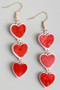 Tiered Marbled Acrylic Heart Earrings