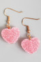 Acrylic Sugar Coated Heart Drop Earrings