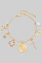 Mop Clover Cross Star Baguette Charm Bracelet
