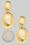 Hammered Linked Geo Drop Earrings