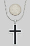 Two Tone Cross Pendant Necklace