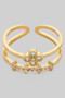 Cz Pave Clover Cut Out Ring