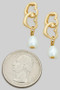Heart Link Drop Earrings With Fwp