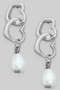Heart Link Drop Earrings With Fwp
