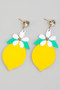 Rhinestone Studs With Acrylic Lemon Drop Earrings