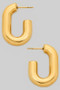Stainless Steel Tube Oval Hoop Earrings