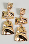 Tiered Hammered Metal Geo Drop Earrings