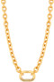 Cz Oval Ring Chain Necklace