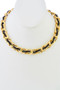Seed Bead Metal Chain Necklace
