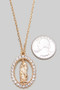 Rhinestone Virgin Mary Pendant Necklace