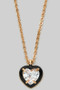 Dainty Heart Stone Pendant Necklace