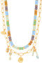 Mixed Charms Bead Layered Necklace
