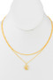 Rhinestone Moon Pendant Layered Necklace