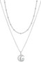 Rhinestone Moon Pendant Layered Necklace