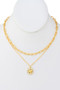 Clover Disc Pendant Necklace Set