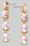 Line Drop Stone Earrings