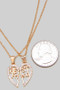 Best Friend Heart Pendant Necklace Set