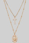 Religious Pendant Layered Necklace
