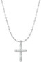 Rhinestone Cross Pendant Necklace - #MN-4047