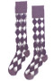 Argyle Pattern Nylon Knee Socks