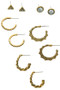 5 Piece Crystal Stone Earring Set