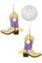 Rhinestone Western Boot Dangle Earrings
