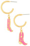 Cowboy Boots Huggie Dangle Earrings