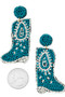 Beaded Western Boot Earrings