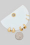 Three Pair Textured Hoop Earring Set - #PEB732