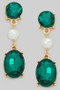 Tiered Stone And Pearl Drop Earrings