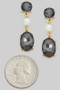 Tiered Stone And Pearl Drop Earrings