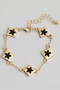 Flower Square Charm Chain Bracelet