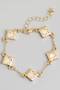 Flower Square Charm Chain Bracelet