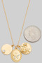Three Coin Charm Pendant Chain Necklace