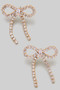 Rhinestone Bow Dangle Earrings