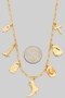 Cowgirl Boot Multi Charm Chain Necklace