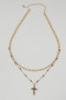 Cross Pendant Chain Layered Necklace