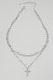 Cross Pendant Chain Layered Necklace