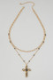 Cross Pendant Chain Layered Necklace - #YN0170