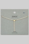 Brass Cz Pave Y Shape Necklace With Heart Charm