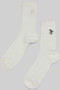 Sheer Calf Socks With Embroidered Bow