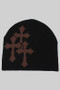 Cross Pattern Knit Beanie