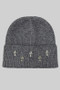 Studded Metal Cross Knit Beanie