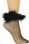 Fluffy Trim Fishnet Socks