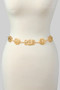 Engraved Flower Square And Circle Chain Belt